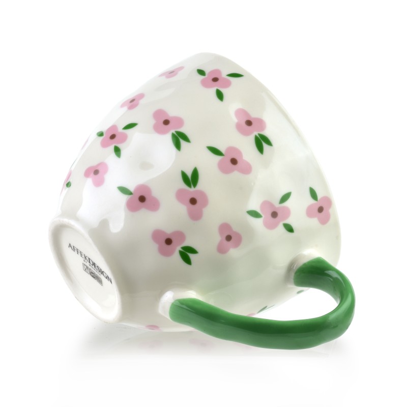 Kubek 400ml 11x15x9cm FLORELLA różowe kwiatki
