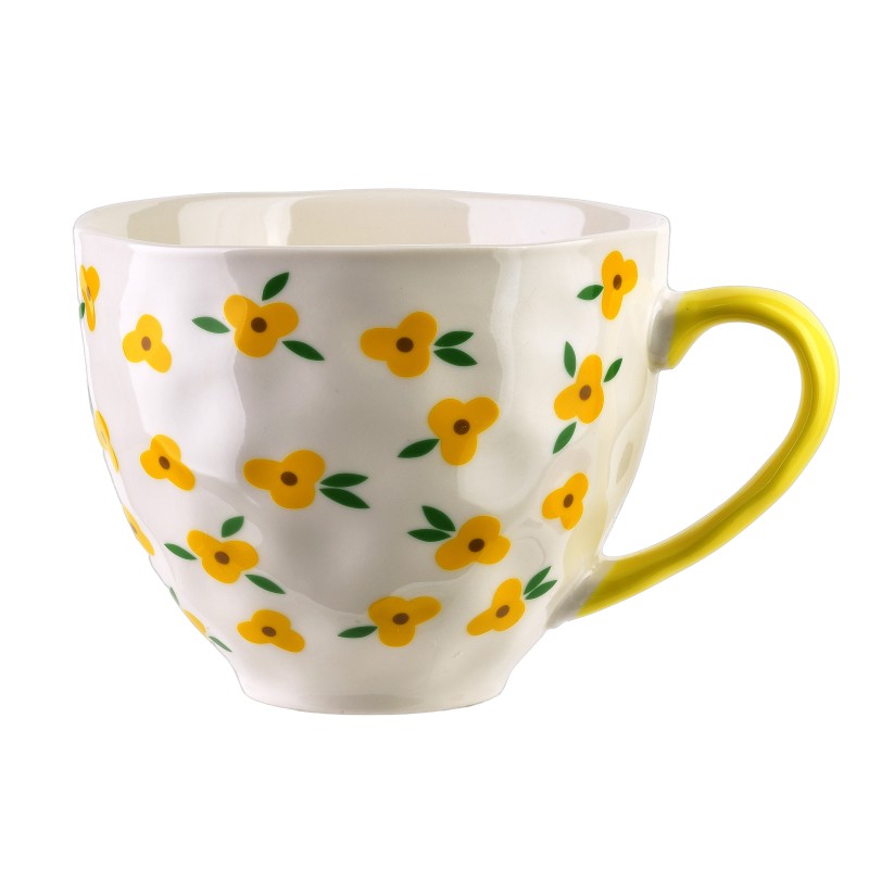Kubek 400ml 11x15x9cm FLORELLA żółte kwiatki