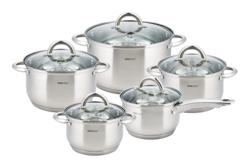 Zestaw garnków ze stali nierdzewnej 10 elementów KINGHOFF