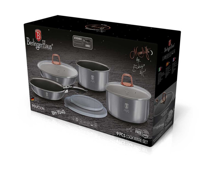 Zestaw garnków z powłoką granitową  Click&Cook BERLINGER HAUS