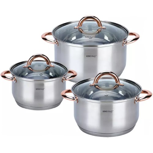 Zestaw garnków ze stali nierdzewnej  6 elem. KINGHOFF