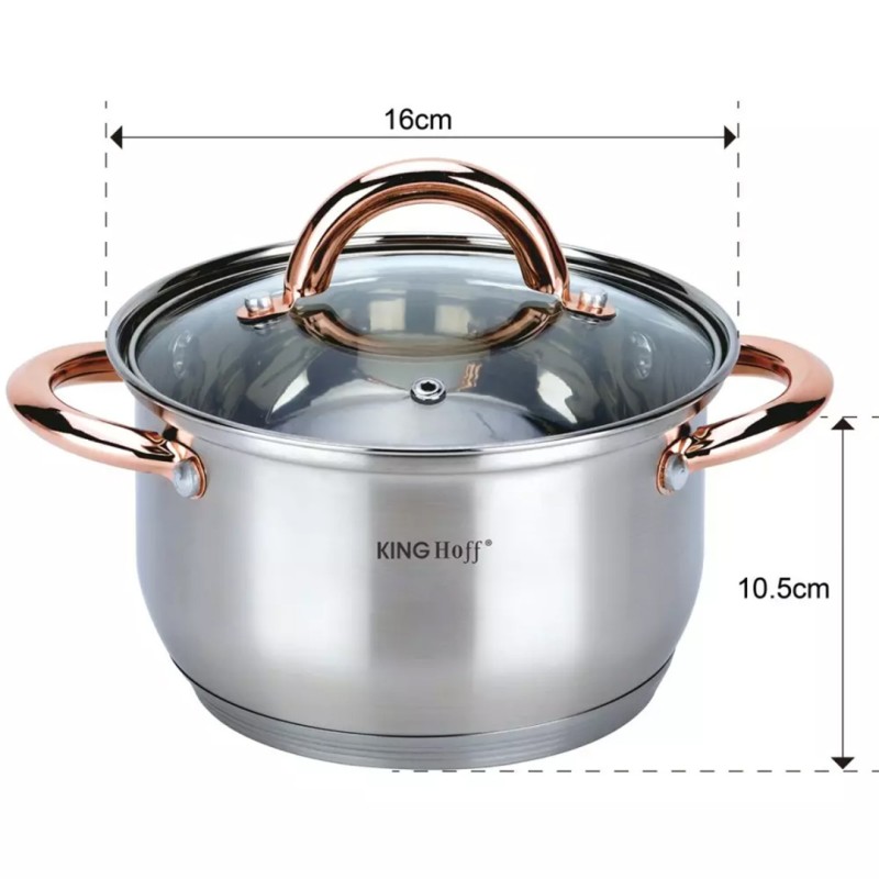 Zestaw garnków ze stali nierdzewnej  6 elem. KINGHOFF