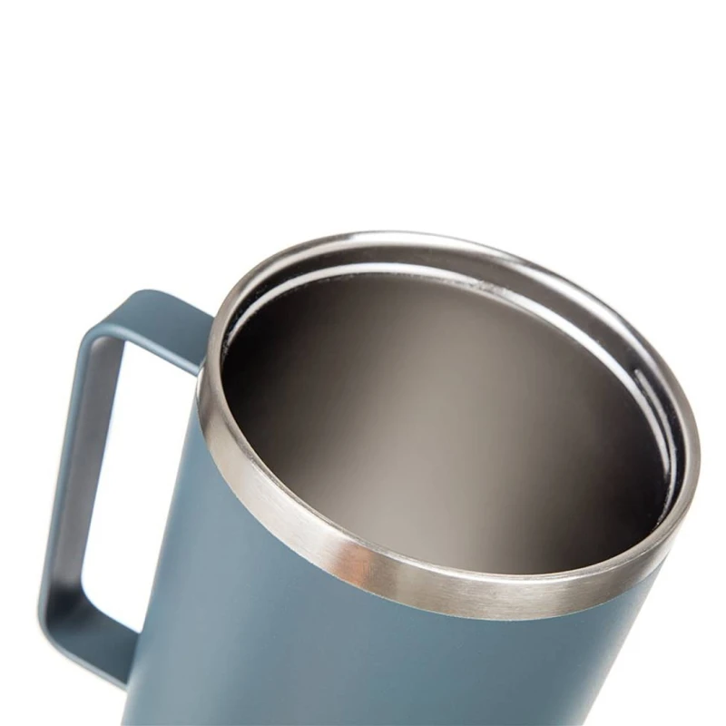 Kubek termiczny z rączką i słomką stalowy 1200ml BANQUET TWAIN SZARY