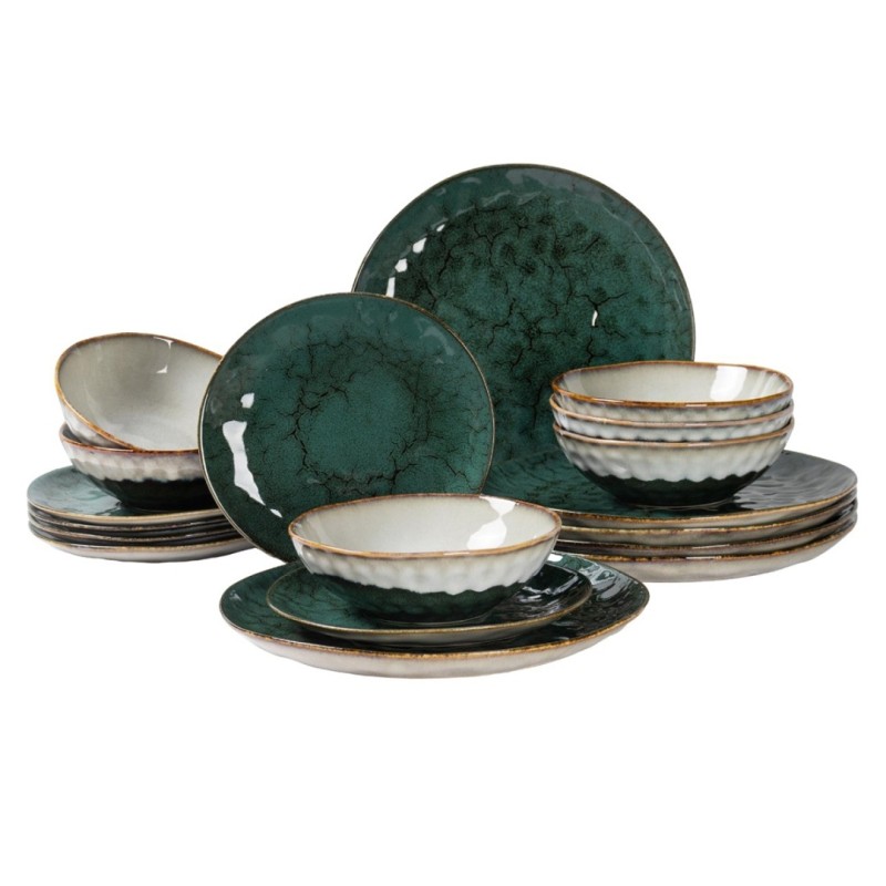 Komplet serwis obiadowy 6 osób OMBRES 18 elem. GREEN GREY