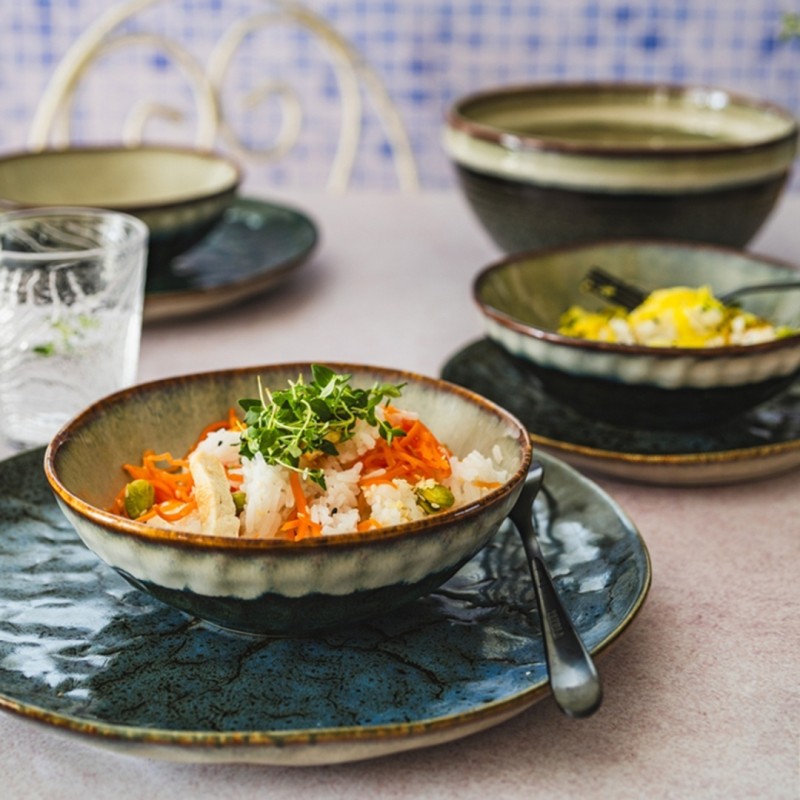 Komplet serwis obiadowy 6 osób OMBRES 18 elem. NAVY GREY