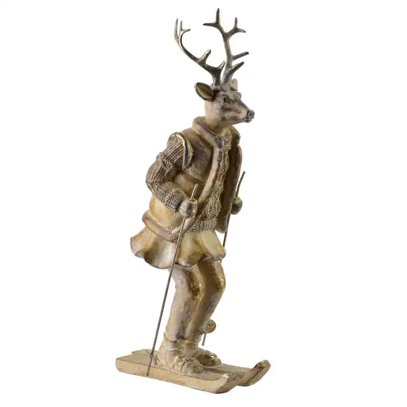 Figura Łoś na nartach 16x11x32,5cm SANTA LILA