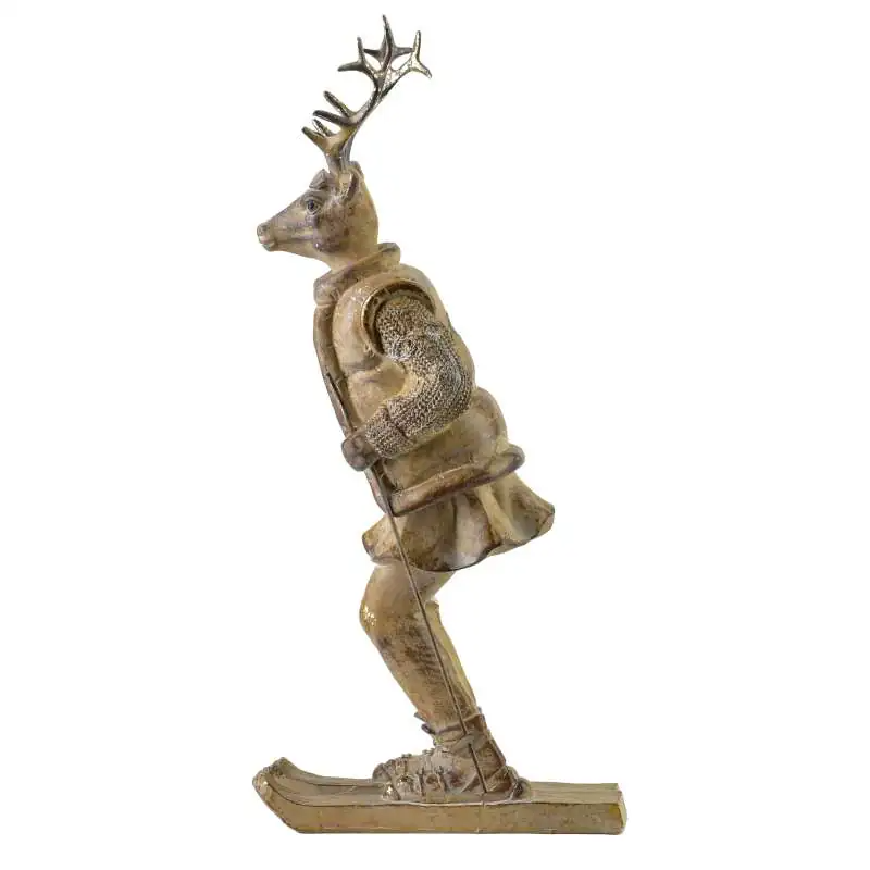 Figura Łoś na nartach 16x11x32,5cm SANTA LILA