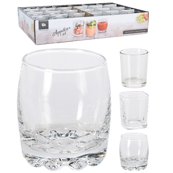 Szklany kieliszek finger food 70ml 3 rodzaje
