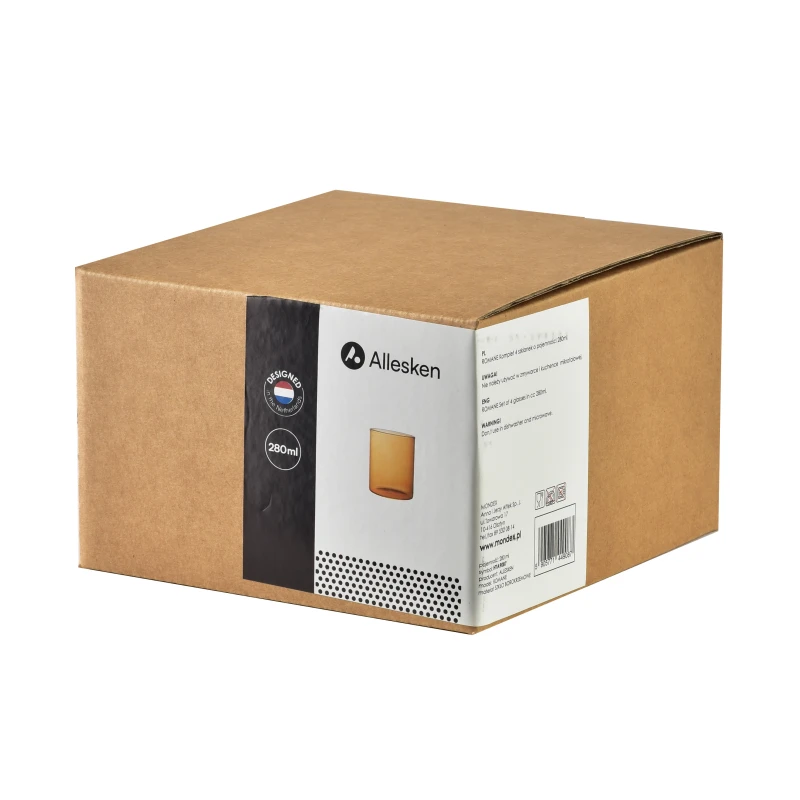 Komplet 4 szklanek 280ml borokrzemowe 7x7xh9cm ROMANE