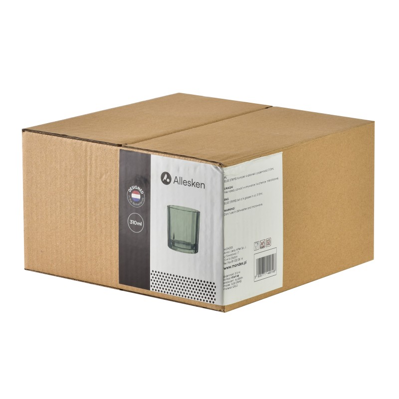 Komplet 4 szklanek 310ml 8x8xh9cm ELISE STRIPES