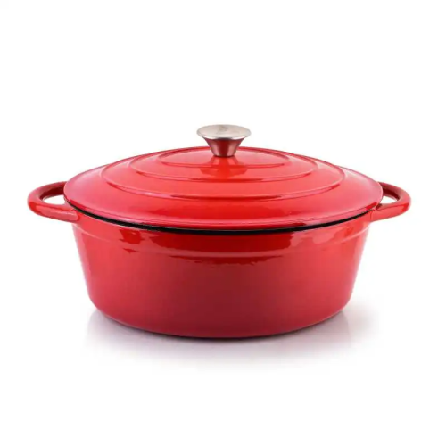 Gęsiarka żeliwna emaliowana z pokrywą 30x38x17 cm RODELUXE czerwona