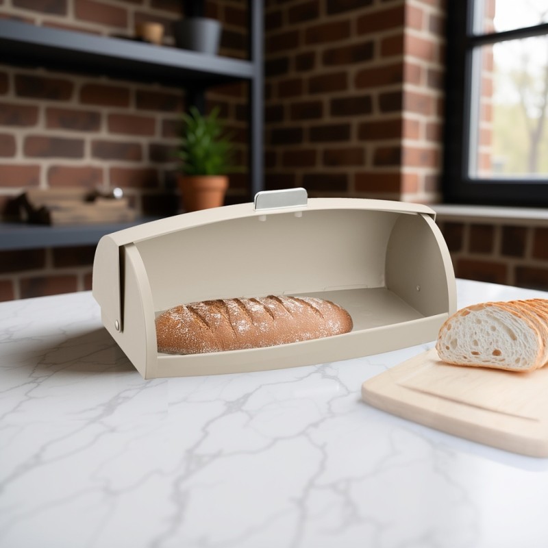 Chlebak pojemnik stalowy na pieczywo KLAUSBERG bezowy