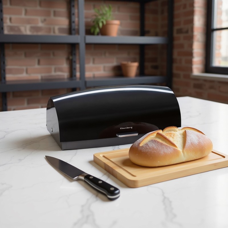 Chlebak pojemnik stalowy na pieczywo KLAUSBERG czarny
