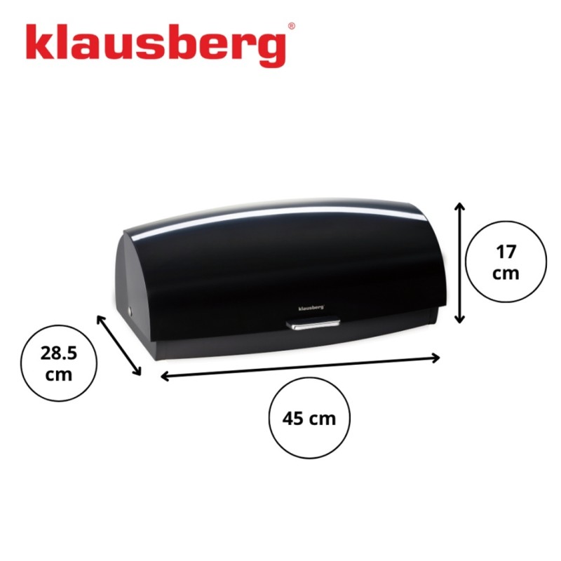 Chlebak pojemnik stalowy na pieczywo KLAUSBERG czarny