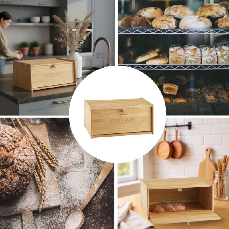 Chlebak pojemnik bambusowy drewniany na pieczywo KLAUSBERG