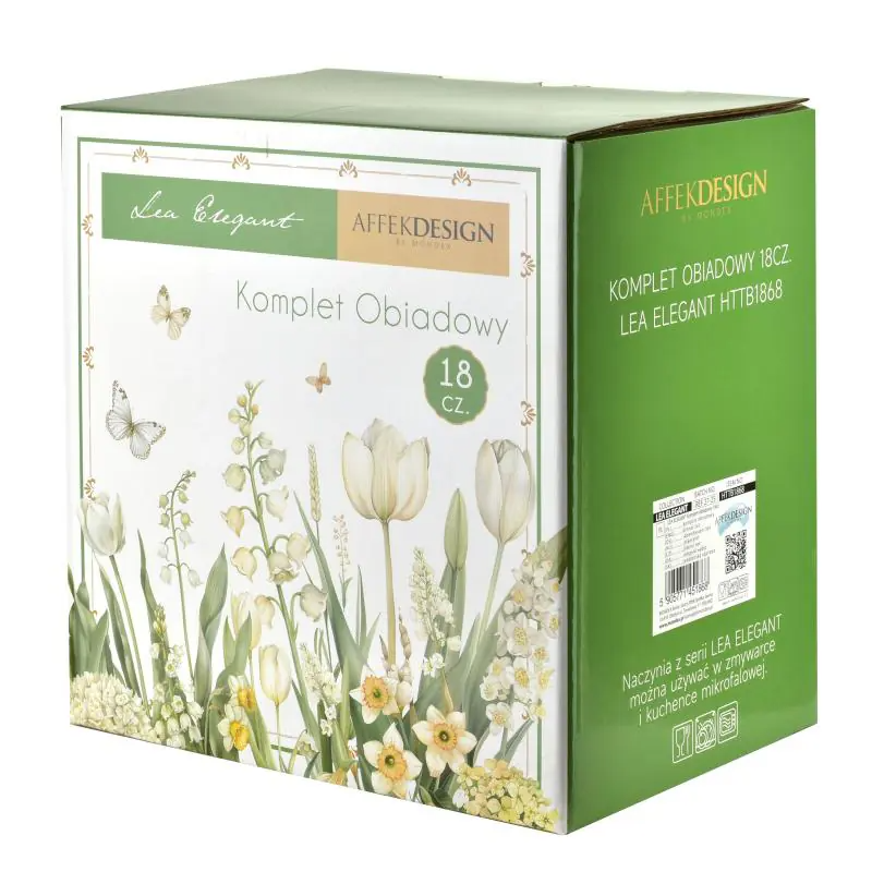 Komplet zestaw obiadowy 18 części LEA ELEGANT wiosenny
