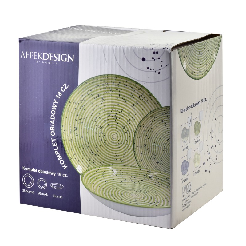 Komplet zestaw obiadowy 18 elementów STRIPES BEIGE