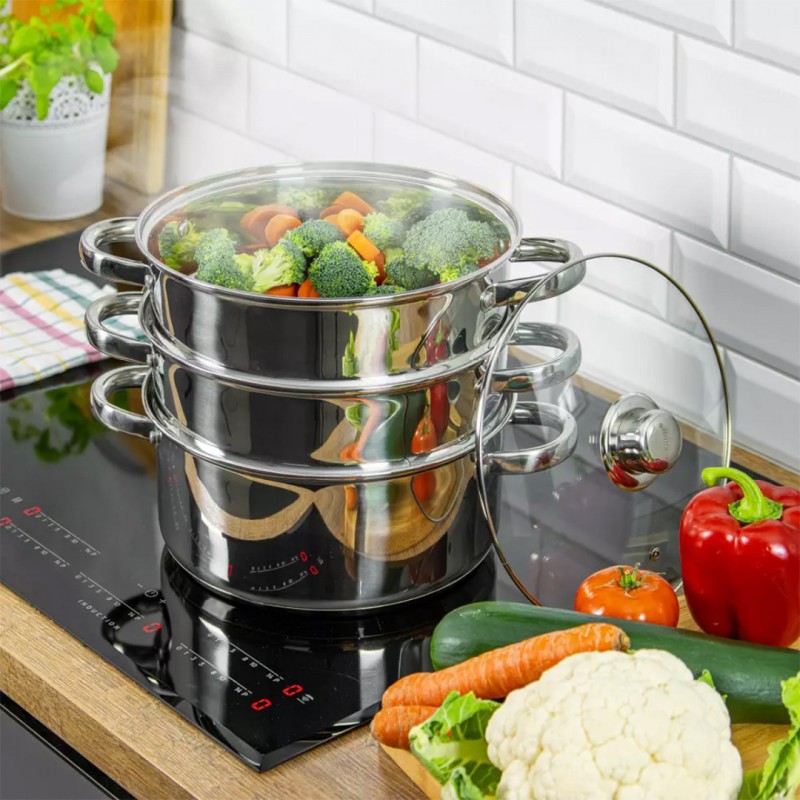 Garnek do gotowania na parze 4 elem. KINGHOFF 18cm