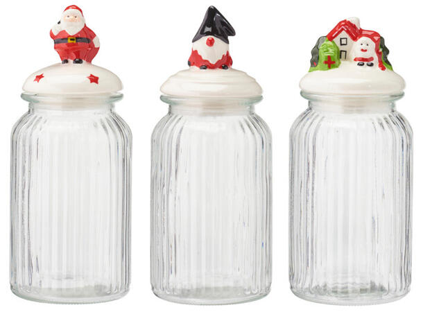 Świąteczny słoik do przechowywania 1250ml z ceramiczną pokrywą