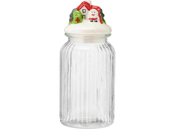 Świąteczny słoik do przechowywania 1250ml z ceramiczną pokrywą