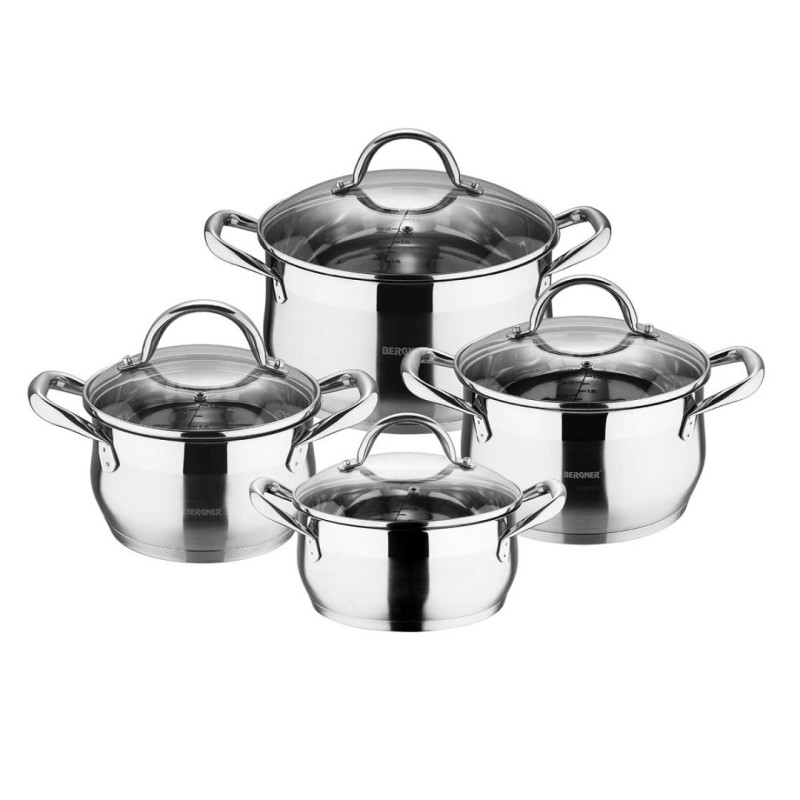 Zestaw 4 garnków ze stali nierdzewnej GOURMET LINE