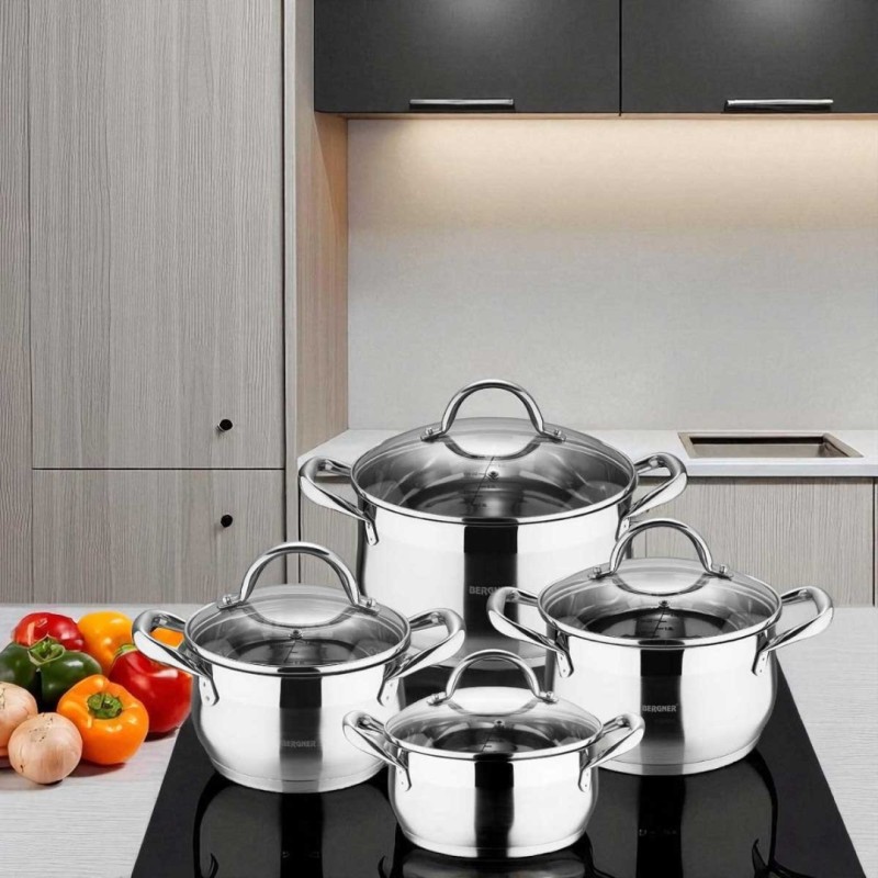 Zestaw 4 garnków ze stali nierdzewnej GOURMET LINE