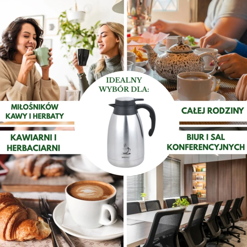 Termos stołowy konferencyjny dzbanek na kawę herbatę 2L KINGHOFF