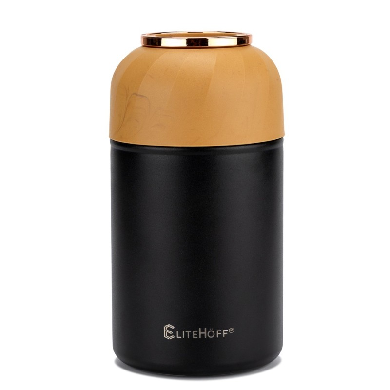 Termos obiadowy z miską i składaną łyżką 1050ml czarny
