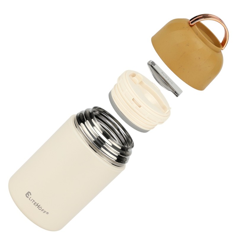 Termos obiadowy z miską i składaną łyżką 1050ml Z MISKĄ I SKŁADANĄ ŁYŻKĄ E-8248