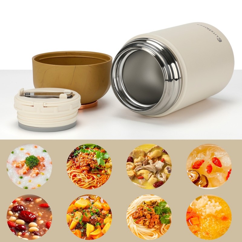 Termos obiadowy z miską i składaną łyżką 1050ml Z MISKĄ I SKŁADANĄ ŁYŻKĄ E-8248