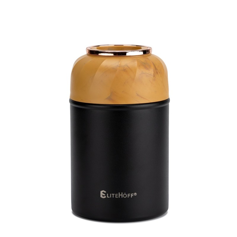 Termos obiadowy z miską i składaną łyżką 500ml czarny