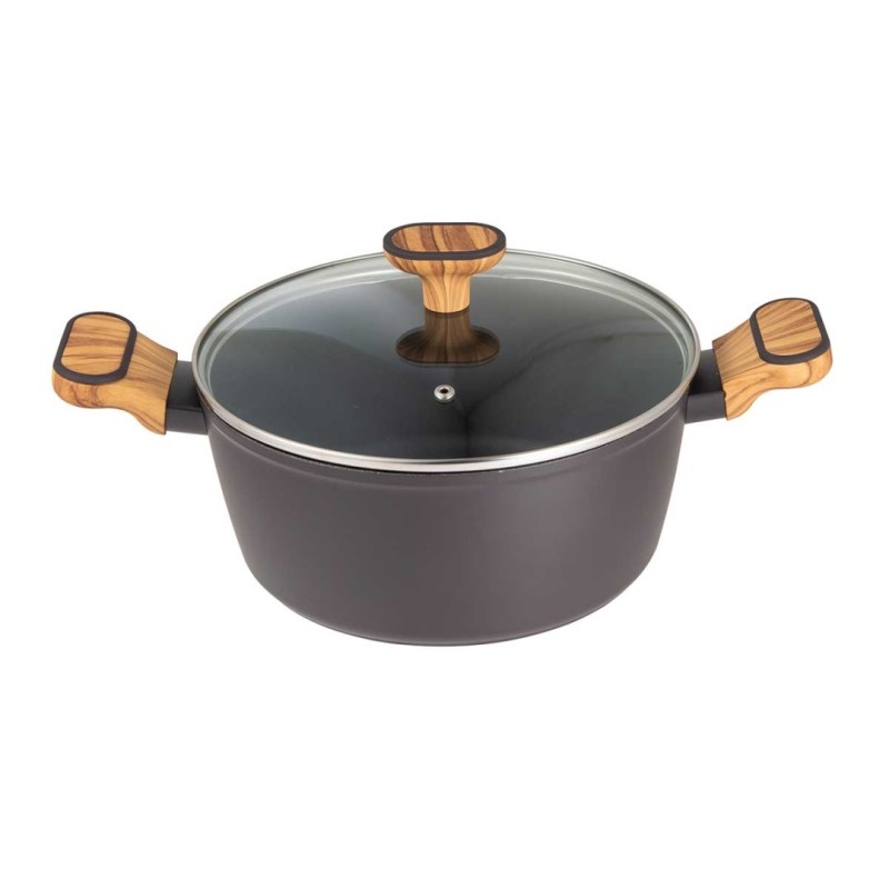 Garnek Multiclad 24cm z pokrywą szklaną BERGNER CHARCOAL