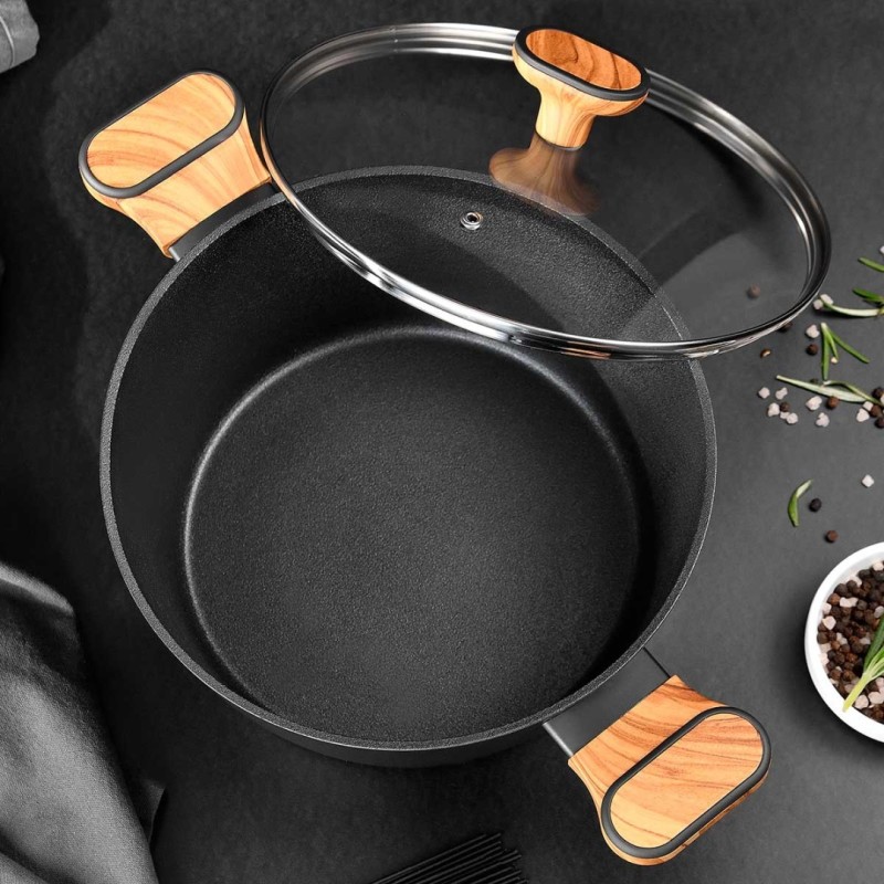Garnek Multiclad 24cm z pokrywą szklaną BERGNER CHARCOAL