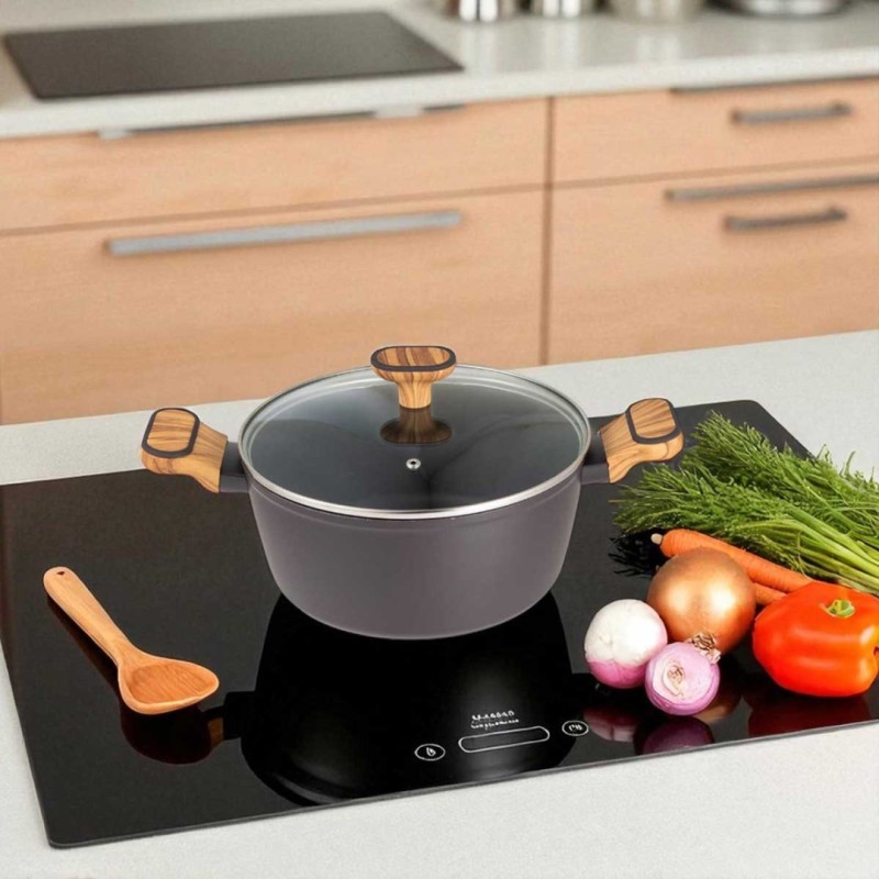 Garnek Multiclad 24cm z pokrywą szklaną BERGNER CHARCOAL