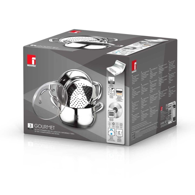 Garnek do gotowania na parze BERGNER 2,2L GOURMET LINE 18cm