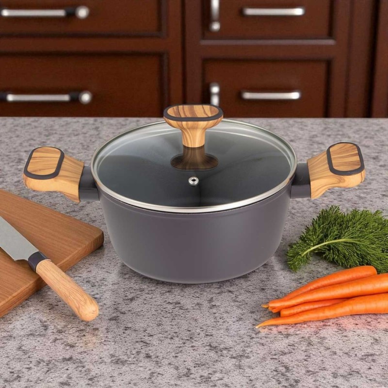 Garnek Multiclad 20cm z pokrywą szklaną BERGNER CHARCOAL