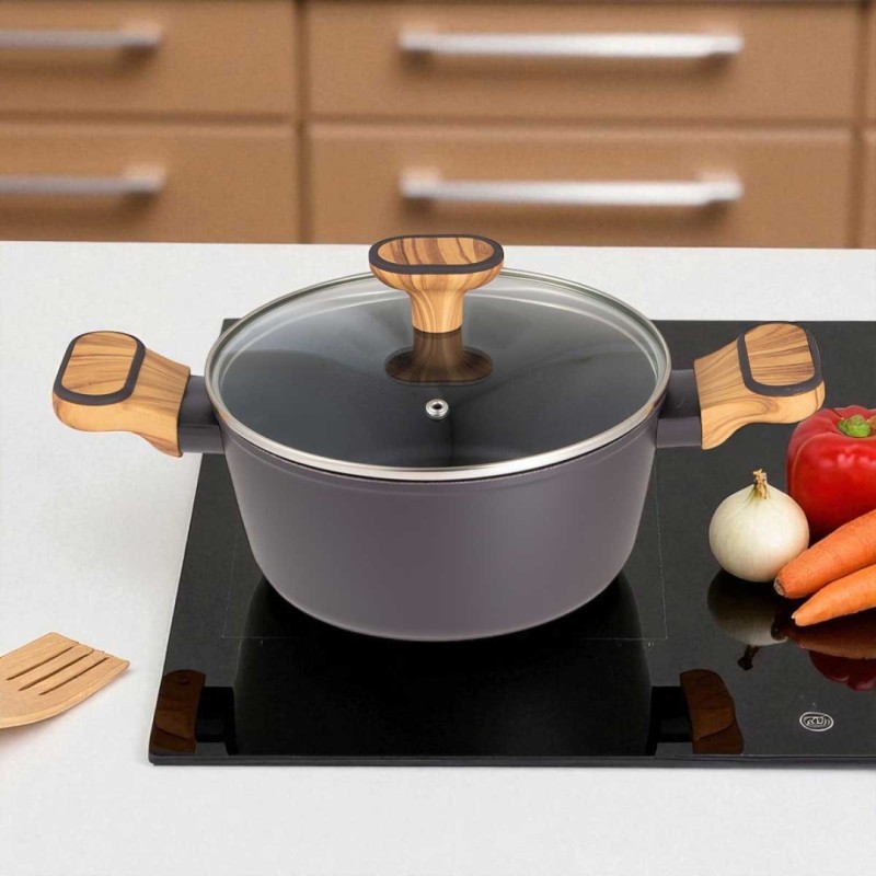 Garnek Multiclad 20cm z pokrywą szklaną BERGNER CHARCOAL