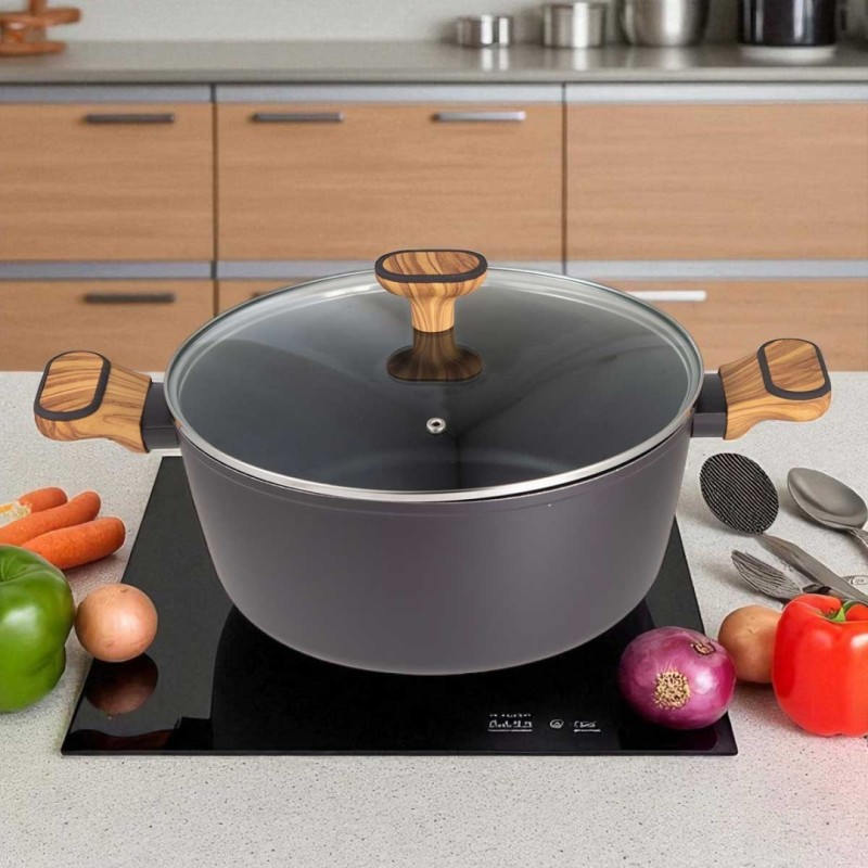 Garnek Multiclad 28cm z pokrywą szklaną BERGNER CHARCOAL