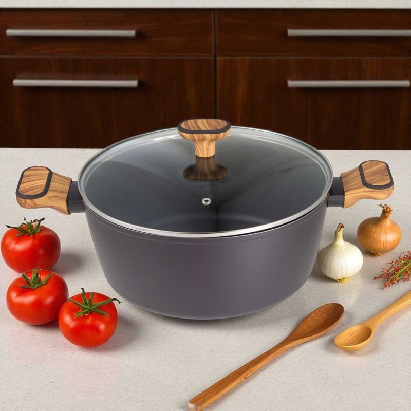 Garnek Multiclad 28cm z pokrywą szklaną BERGNER CHARCOAL