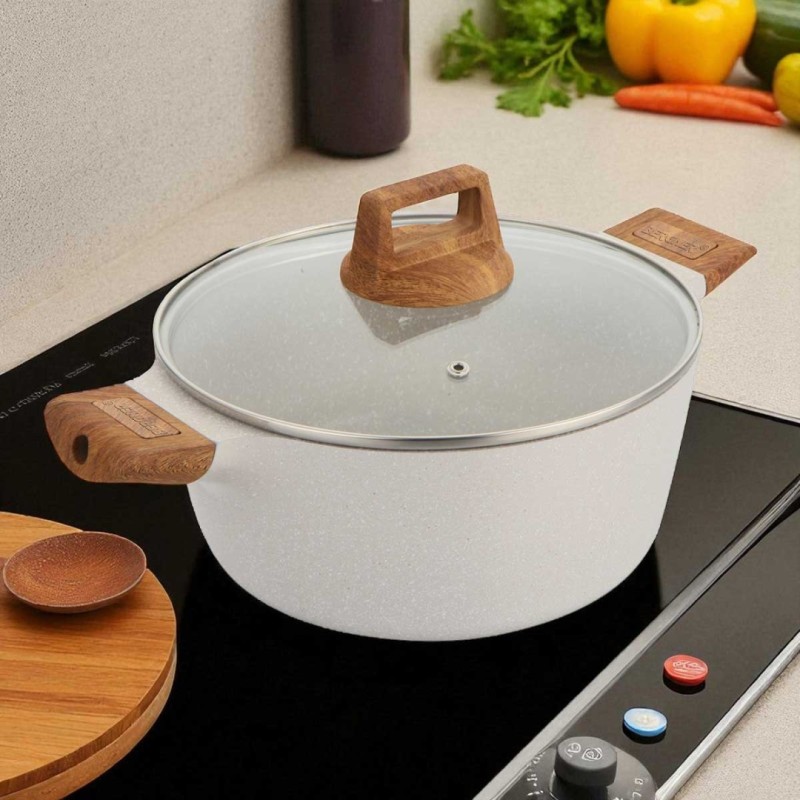 Garnek 6,6l z powłoką marmurkową 28cm z pokrywą BERGNER NATURALLY