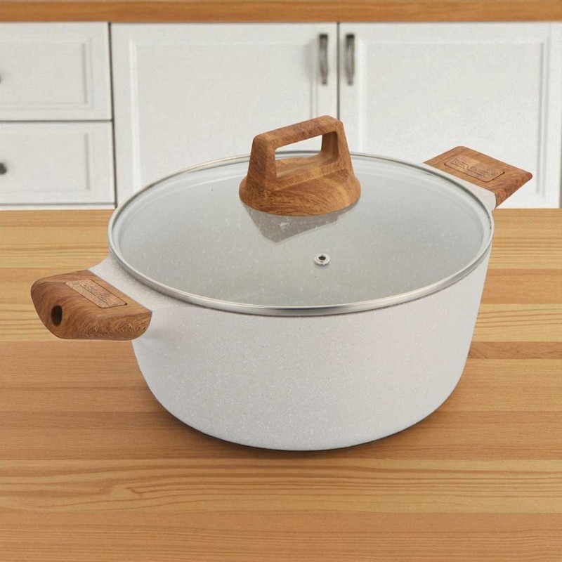 Garnek 6,6l z powłoką marmurkową 28cm z pokrywą BERGNER NATURALLY
