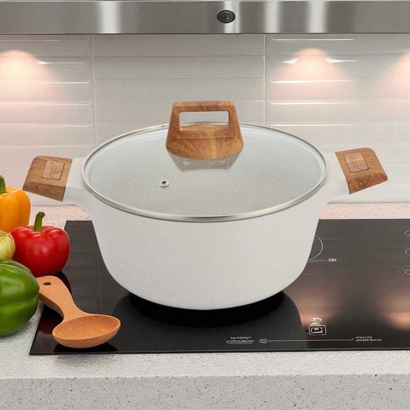Garnek 6,6l z powłoką marmurkową 28cm z pokrywą BERGNER NATURALLY