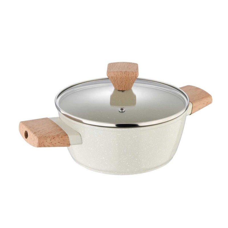 Garnek 2,4l z powłoką marmurkową 20cm z pokrywą BERGNER NATURALLY