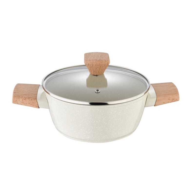 Garnek 2,4l z powłoką marmurkową 20cm z pokrywą BERGNER NATURALLY