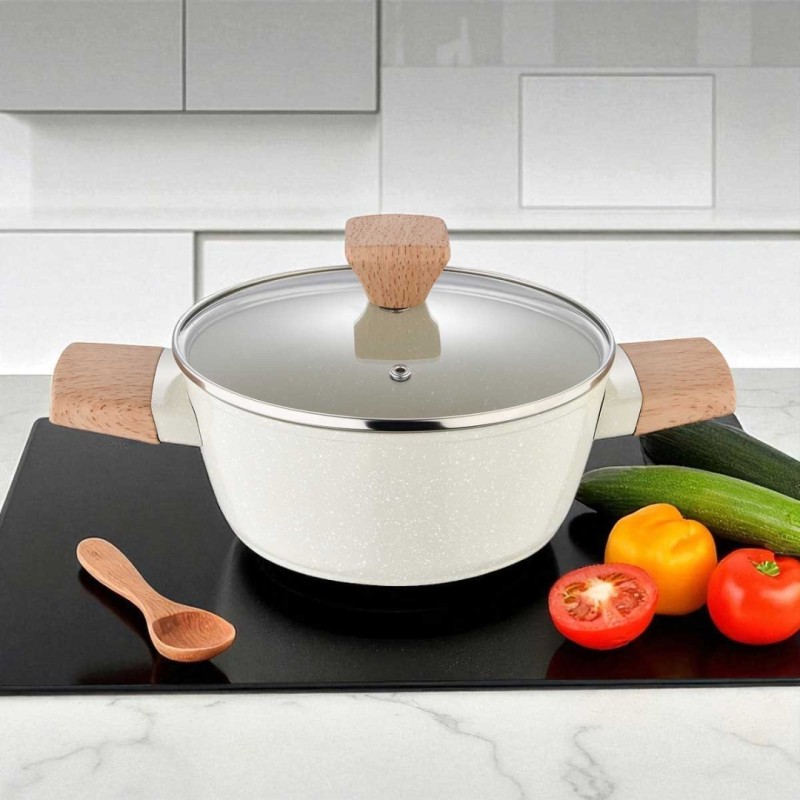Garnek 2,4l z powłoką marmurkową 20cm z pokrywą BERGNER NATURALLY