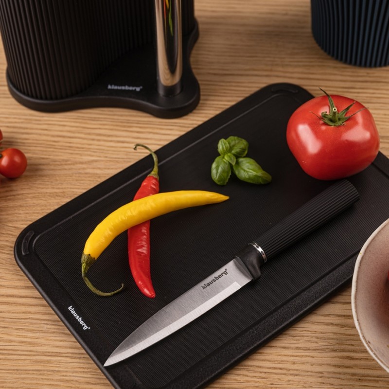 Zestaw 5 noży w stojaku z deską i uchwytem na ręcznik KLAUSBERG