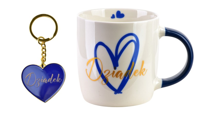 Kubek z brelokiem 350ml 8,5x12x9 DZIADEK granatowy