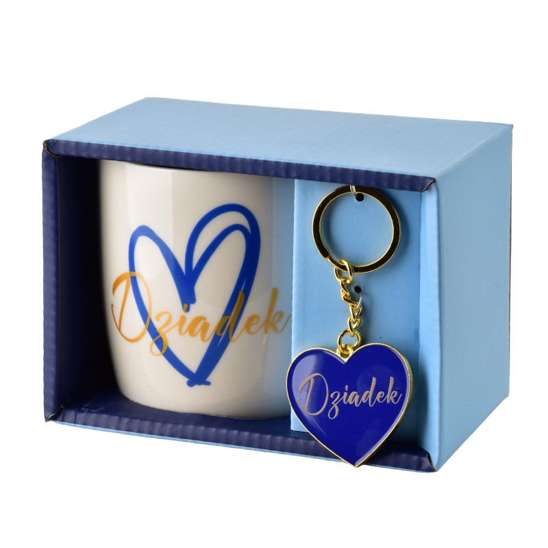 Kubek z brelokiem 350ml 8,5x12x9 DZIADEK granatowy