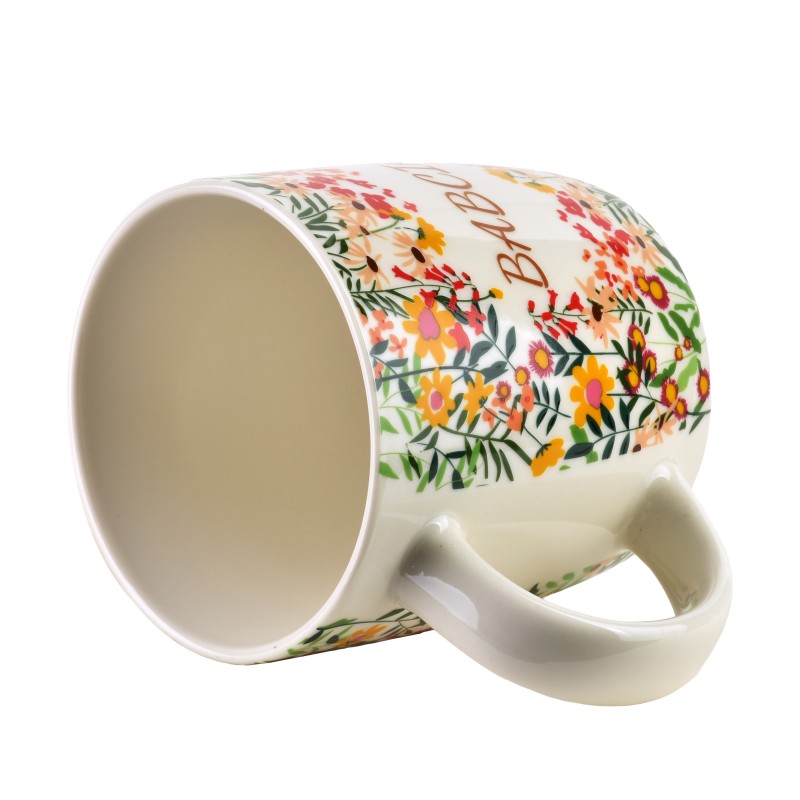 Kubek z brelokiem 350ml 8,5x12x9cm BABCIA kwiaty