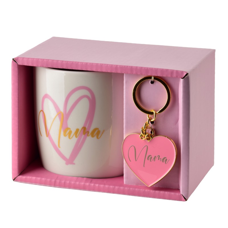 Kubek z brelokiem 350ml 8,5x12x9cm MAMA różowy